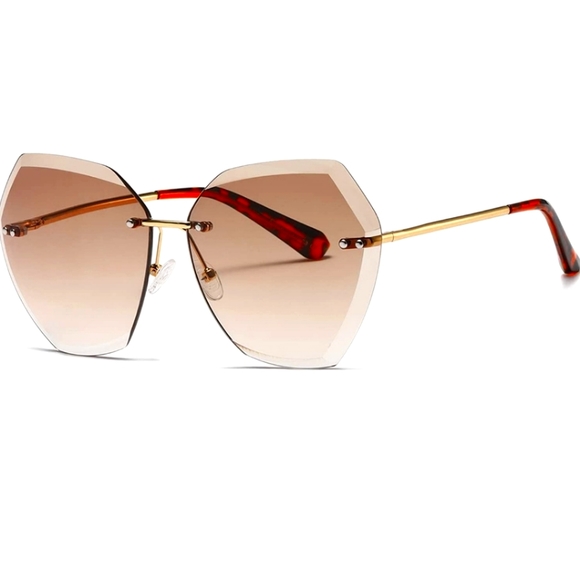 Gorgeous Classy Luxury Rimless Sunglasses Strong UV...